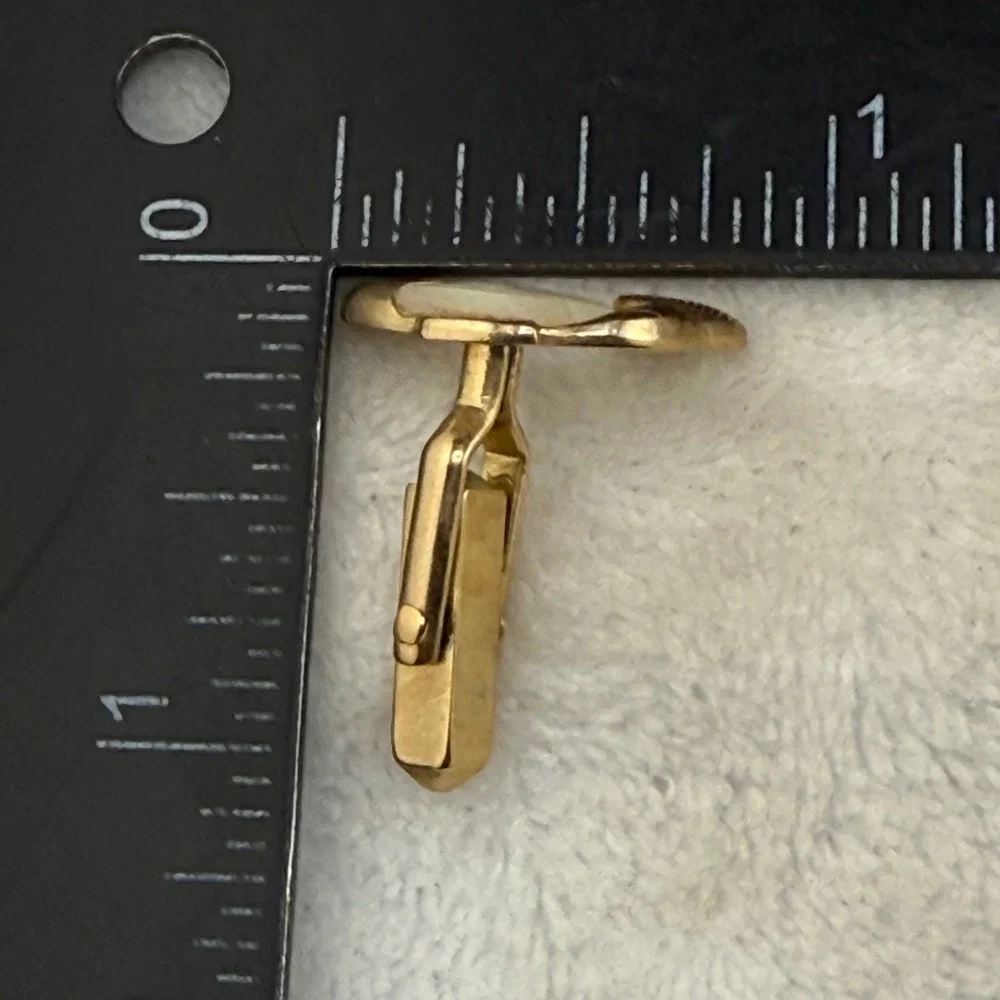 Vintage Swank Cufflinks Gold Tone Fish Mother of Pearl Inlay Trout